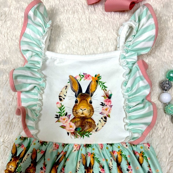 Easter dress with necklace and bow - Picture 2 of 9